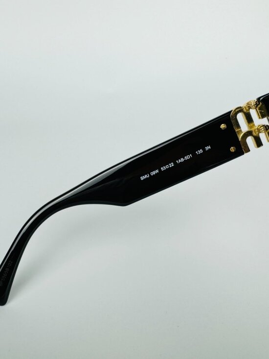 ✨ Miu Miu SMU 09W Black Sunglasses with Iconic Gold Logo Accents ✨ main image 6